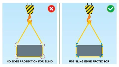 Sling Edge Protector for lifting material Stock Illustration