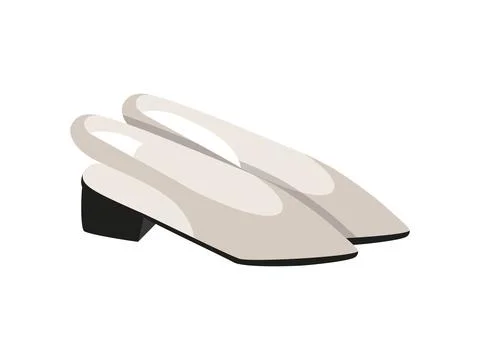 Slingback shoes isolated on white Ilustração Stock