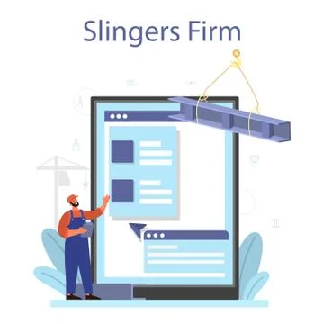 Slinger online service or platform. Professional workers Stock Illustration