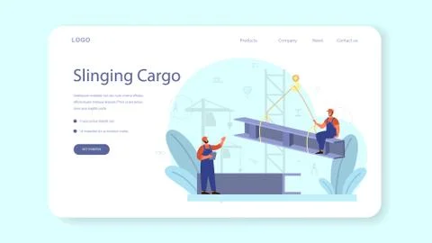 Slinger web banner or landing page. Professional workers Stock Illustration