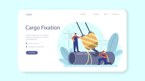 Slinger web banner or landing page. Professional workers Stock Illustration