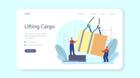 Slinger web banner or landing page. Professional workers Stock Illustration