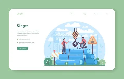 Slinger web banner or landing page. Professional workers Stock Illustration