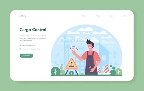 Slinger web banner or landing page. Professional workers Stock Illustration