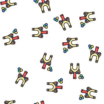 Slingshot toy vector seamless pattern 스톡 일러스트