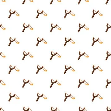 Slingshot toy weapon pattern on white background Stock Illustration