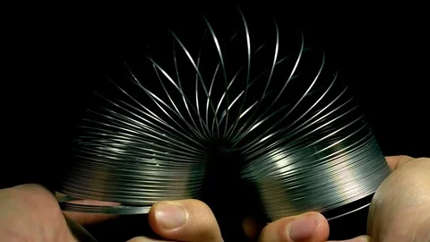 Slinky On Hands Slow Motion 2000fps Ramp Stock Footage