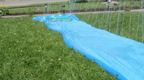 Slip and slide with falling  boy 動画素材 735771