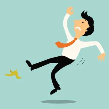 Slip down business Stock Illustration