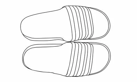 Slipper linear icon. Flip flops line thin sign. Stock Illustration