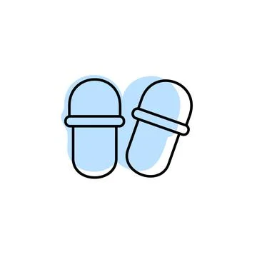Slippers with color shadow vector icon in hotel service set Stock Illustration