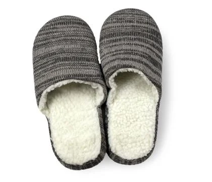 Slippers with fur Stock Photos