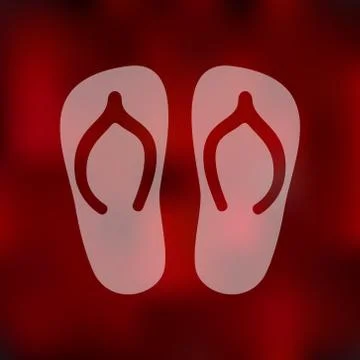 Slippers icon on blurred background Illustrazione stock