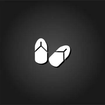 Slippers icon flat. Stock Illustration