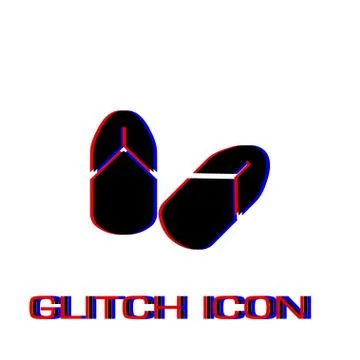 Slippers icon flat. Stock Illustration