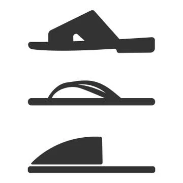 Slippers icon set. Simple set of slippers icons for web design isolated on white Illustrazione stock