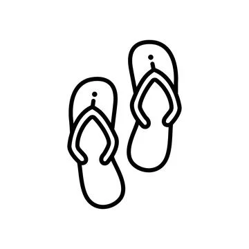 Slippers icon vector. Linear style sign for mobile concept and web design. Flip Stock Illustration