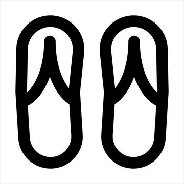 Slippers line icon vector illustration isolated on white background Illustrazione stock