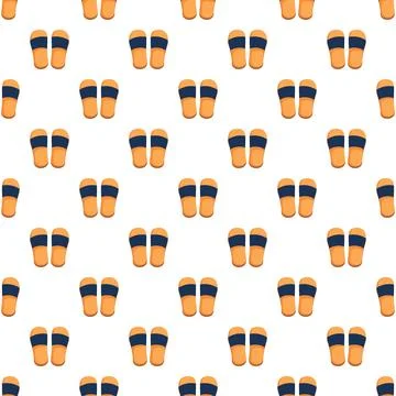 Slippers pattern creating summer footwear background イラスト素材