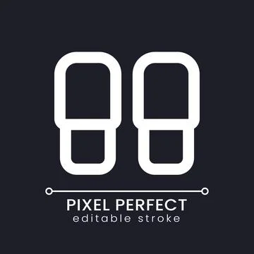Slippers pixel perfect white linear ui icon for dark theme Illustration