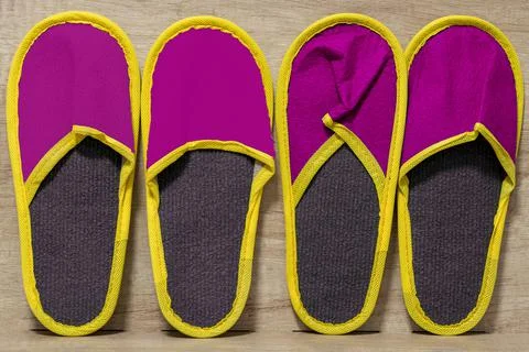 Slippers of the same color Stock Photos