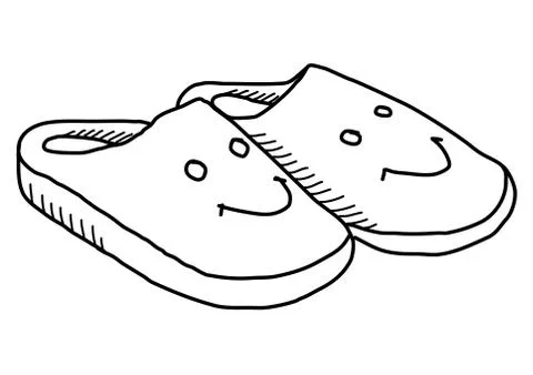Slippers with smiley Stock Illustration