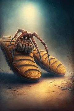 Slippers of spider climbing Stock Illustration