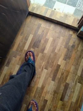 Slippers of walking a man Stock Photos