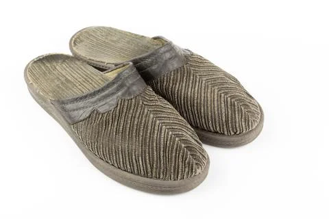 Slippers on white background Stock Photos
