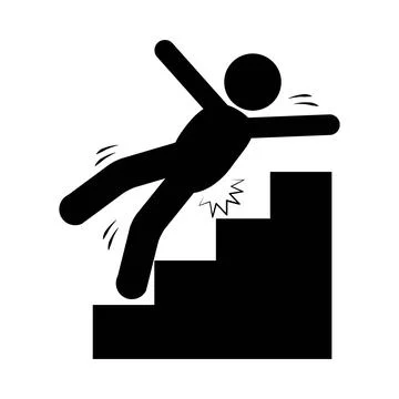 Slippery fall ladder Stock Illustration