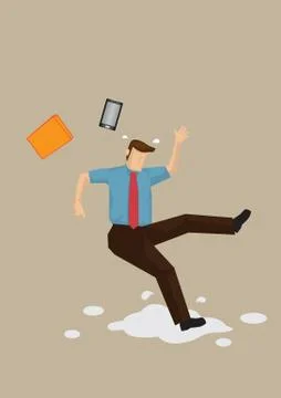 Slippery Floor Accident Vector Illustration Stock Illustration