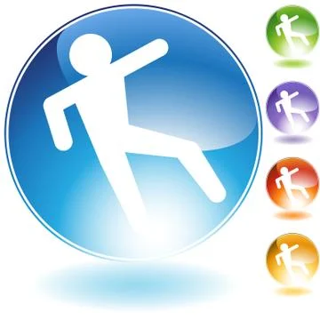 Slippery floor icon Stock Illustration