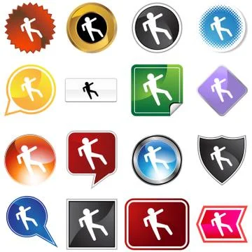 Slippery floor icon Stock Illustration