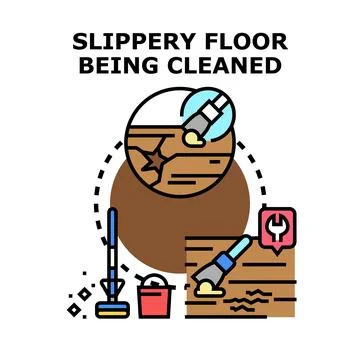Slippery floor problem solving and maintenance concept Ilustração Stock