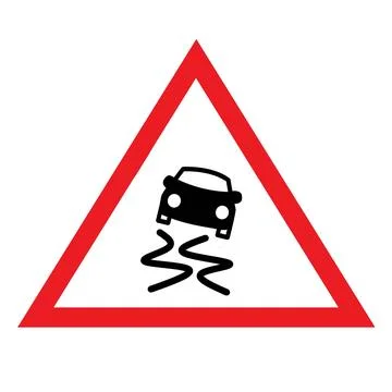 Slippery road sign road rules traffic sign symbol design illustration Stock Illustration