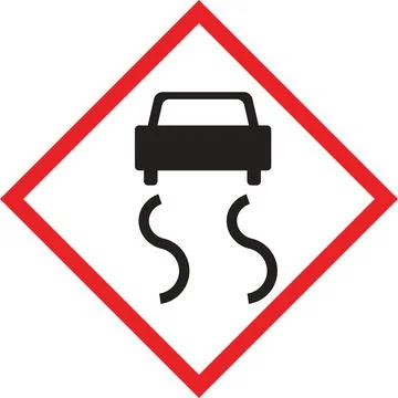 Slippery Road Warning Sign Stock Illustration