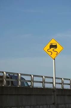 Slippery sign Stock Photos