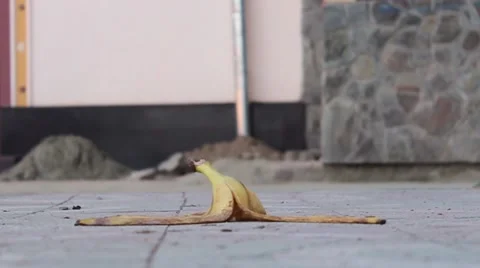 Slipping On Banana Peel Stock Footage