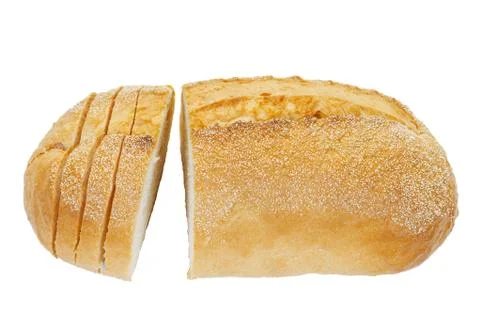 Slised bread isolated on white background. Top view Stock Photos