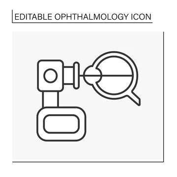 Slit lamp line icon Illustrazione stock