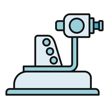 Slit lamp performing eye exam in ophthalmology Stock Illustration
