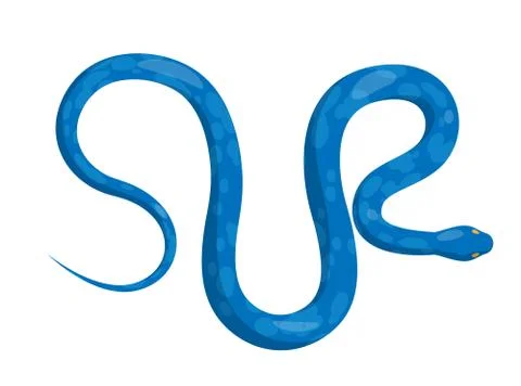 Slither Blue Python Snake Top View Vector Icon Stock Illustration