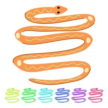 Slither snake oriental vector cartoon graphic イラスト素材