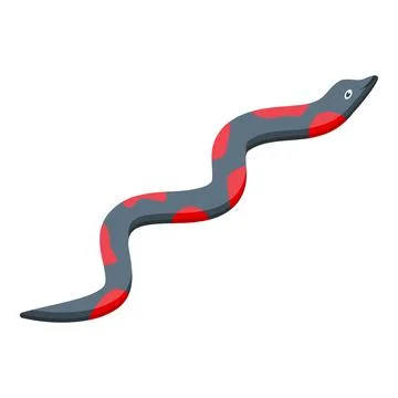 Slithering gray snake with red spots isometric icon Stock Illustration