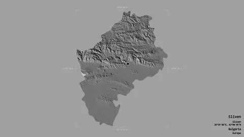 Sliven, Bulgaria. Bilevel elevation map Stock Illustration