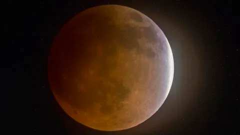 Sliver of Moon light during the Eclipse of 2014 Stock Photos