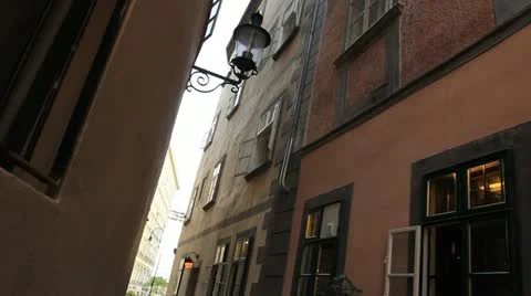 Sliver of sunlight between buildings Stock Footage 21430193