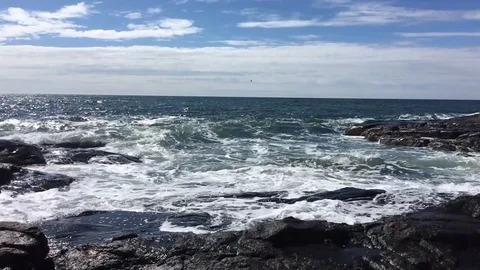 Slo mo Cape Neddick Waves 04 pt 01 Video stock 115590445