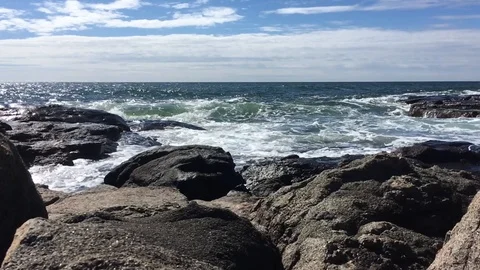 Slo mo Cape Neddick Waves 03 Stock-Footage 115590447