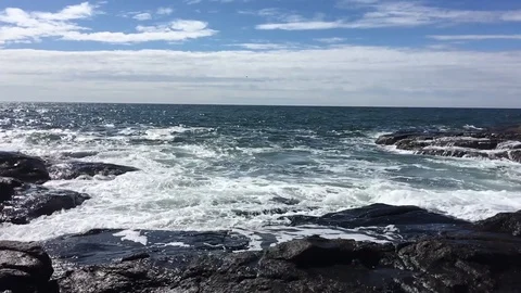 Slo mo Cape Neddick Waves 04 x Stock-Footage 115590450